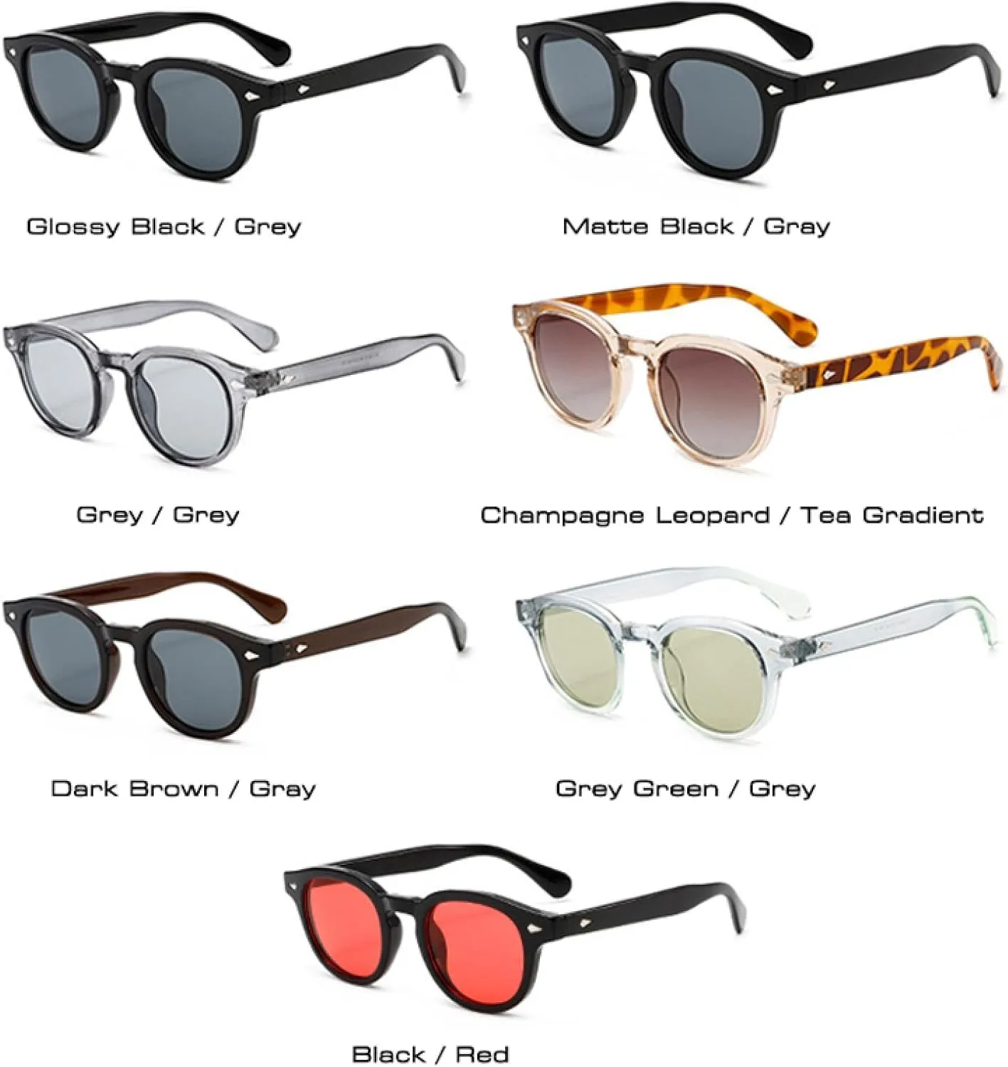 Retro Round Women Sunglasses Shades Uv400 Fashion Red Green Men Punk Rivets Gradient Sun Glasses