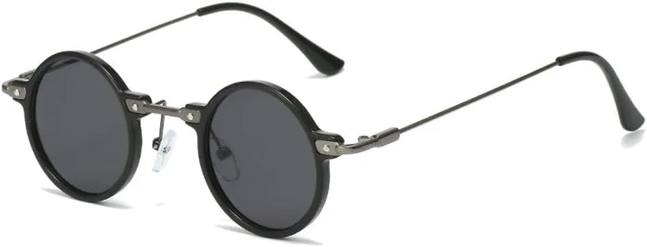 Retro Small Round Women Sunglasses Clear Ocean Lens Shades UV400 Men Punk Sun Glasses