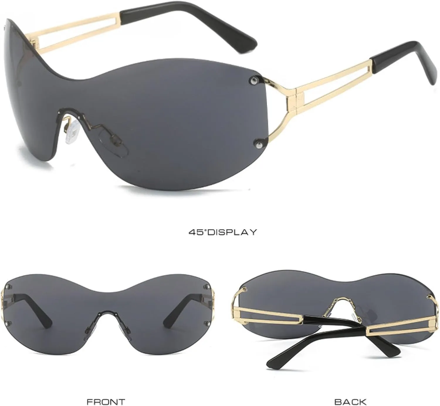 Rimless Sunglasses Women Men Fashion Glasses Outdoors Cycling Shades Uv400