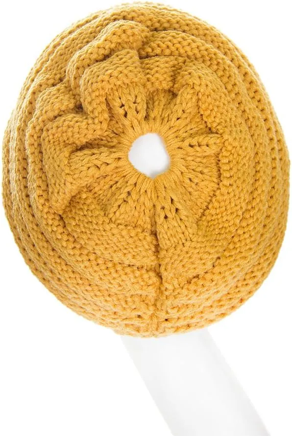 ScarvesMe Brim BeanieTail Ponytail Messy Bun Solid Ribbed Beanie Hat Sun Cap