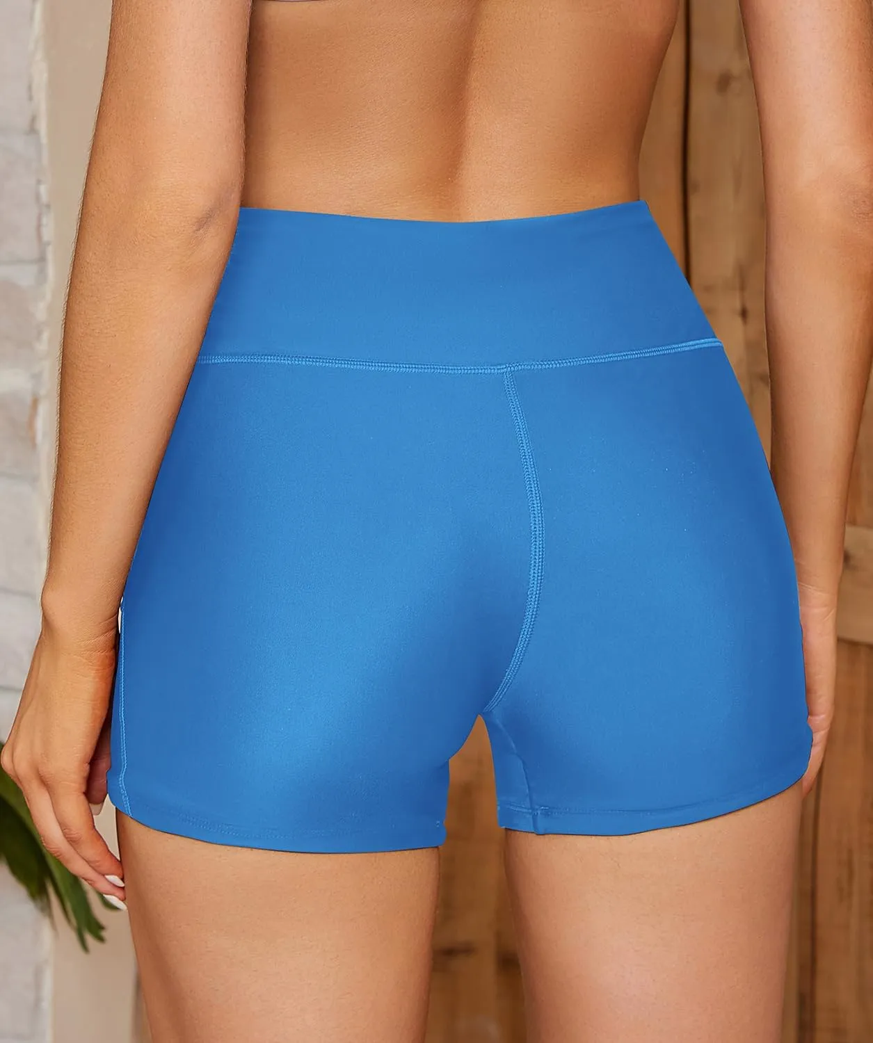 SHEKINI Women's Swim Shorts High Waisted Bathing Suit Bottoms Quick Dry Swimsuit Board Shorts