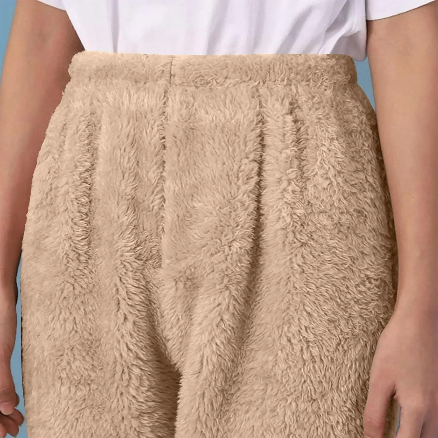 Sherpa Fleece Lounge Pants for Women Fuzzy Warm Thermal Bottoms Comfy Winter Plush Pajama Pants Oversized Pants