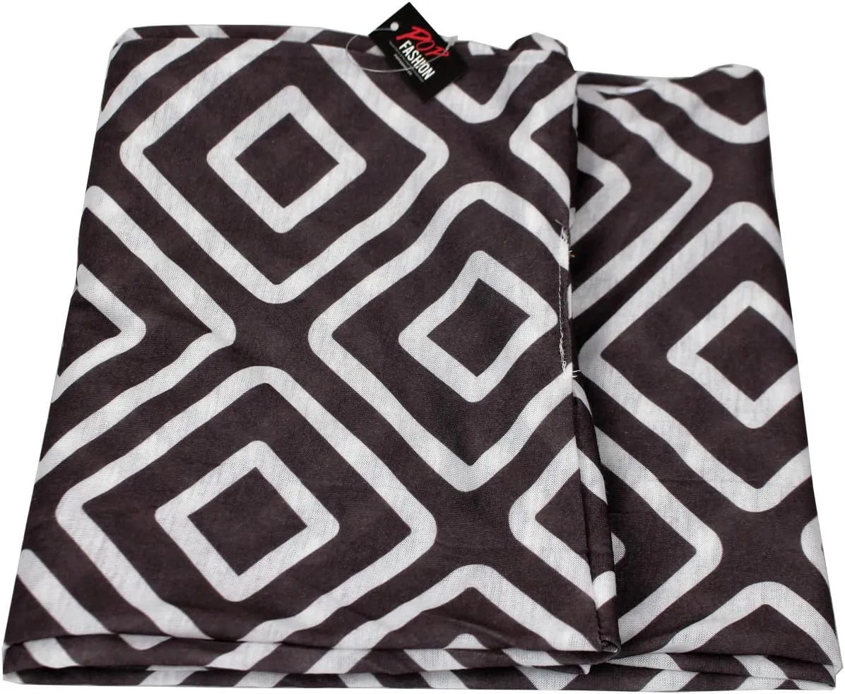 Shop Women's Infinity Scarf with Zipper Pocket, Geometric Pattern