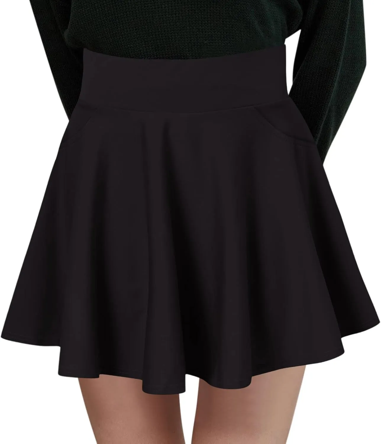 Skirts for Women Summer Fashion Casual Short Style Solid Half Skirt Glare Sun Skirt Pleated Pocket Skirt Mini