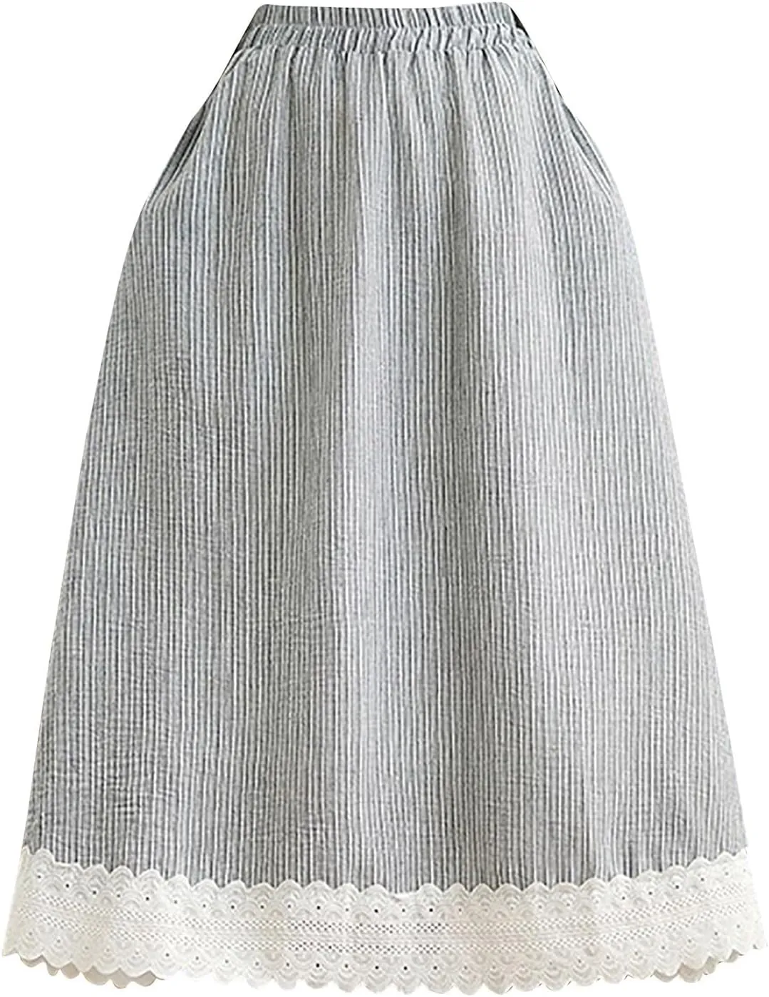 Skirts for Womens Elastic Waisted Lace Patchwork Bottom Spliced Maxi Skirt Summer Versatile Going Out Long Skirts