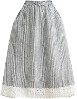 Skirts for Womens Elastic Waisted Lace Patchwork Bottom Spliced Maxi Skirt Summer Versatile Going Out Long Skirts