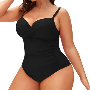 Slimming Swimsuits for Women Vintage Padded Push up Swimsuits Tummy Control Bathing Suits Plus Size Swimwear