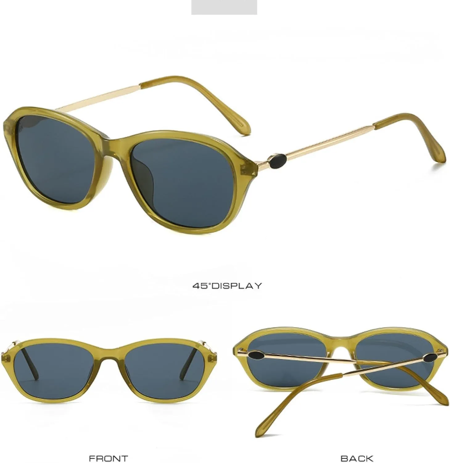 Small Frame Oval Sunglasses Women's Fashion Sun Glasses Women's Outdoor Eyewear Uv400