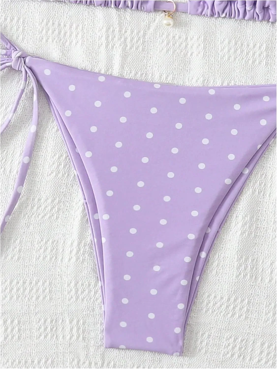 SOLY HUX Women's Polka Dots Print Bathing Suit Halter Triangle Tie Side Bikini Sets Two Piece Swimsuit