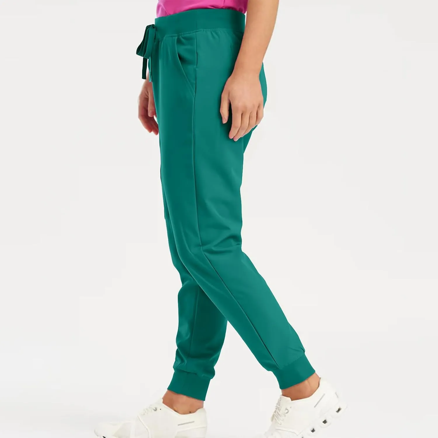 Stretch Scrubs for Women Pants High Waist Drawstring Joggers Yoga Pants Lightweight Pockets Cinch Bottom Lounge Pants