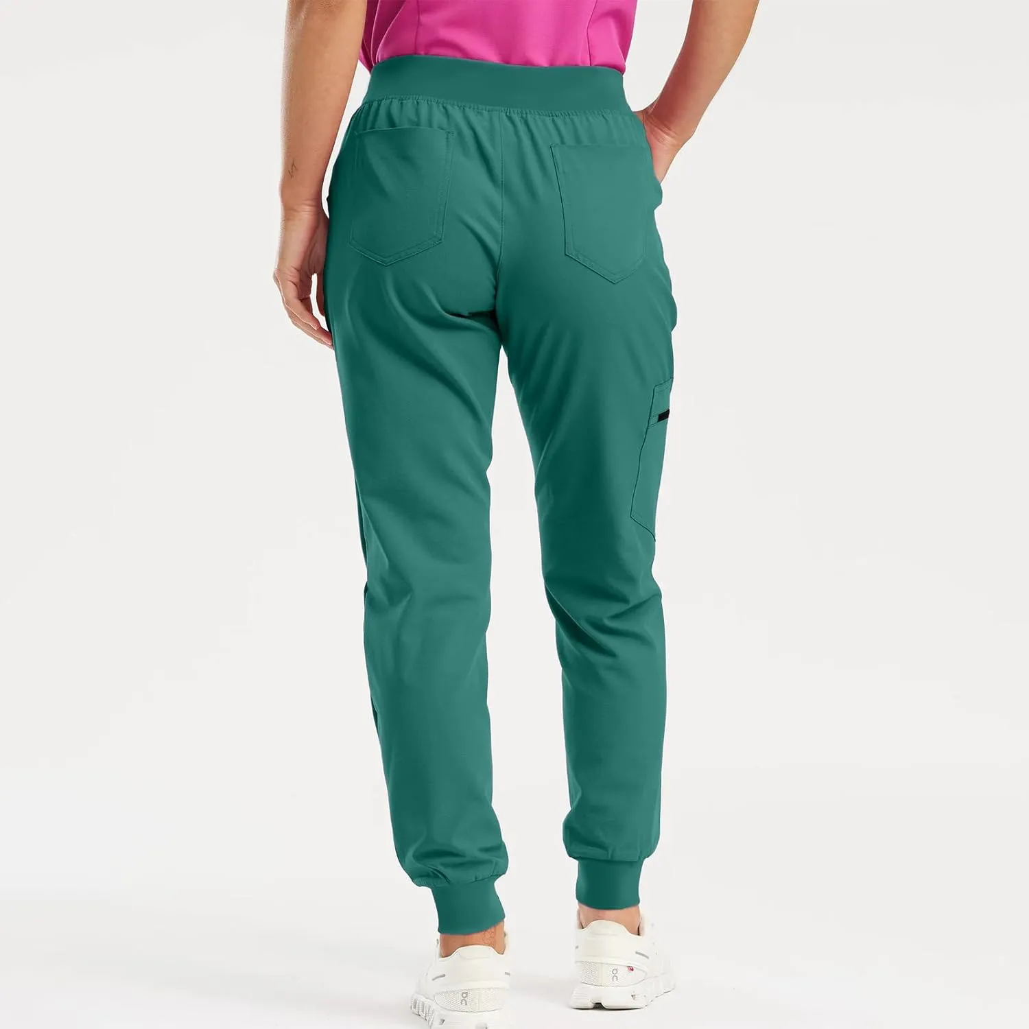 Stretch Scrubs for Women Pants High Waist Drawstring Joggers Yoga Pants Lightweight Pockets Cinch Bottom Lounge Pants