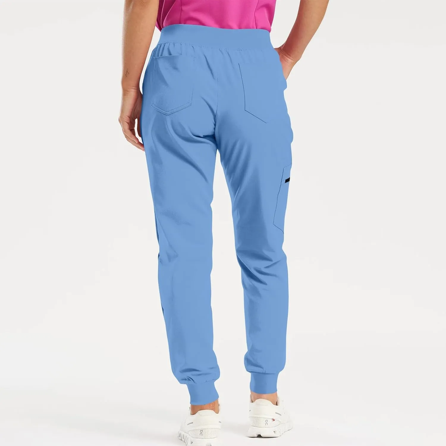 Stretch Scrubs for Women Pants High Waist Drawstring Joggers Yoga Pants Lightweight Pockets Cinch Bottom Lounge Pants