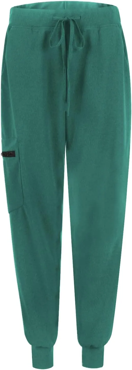 Stretch Scrubs for Women Pants High Waist Drawstring Joggers Yoga Pants Lightweight Pockets Cinch Bottom Lounge Pants