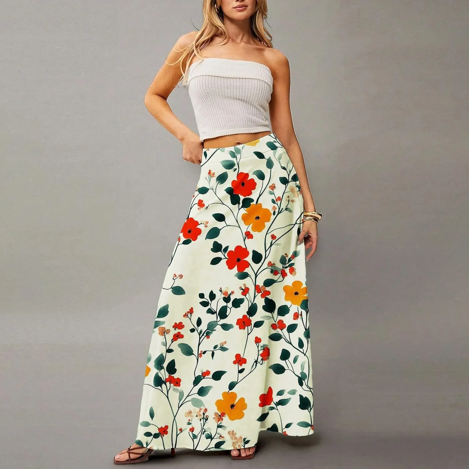 Summer Women's Skirts, Casual Vacation Elegantes Maxi Trendy Womens Skirts