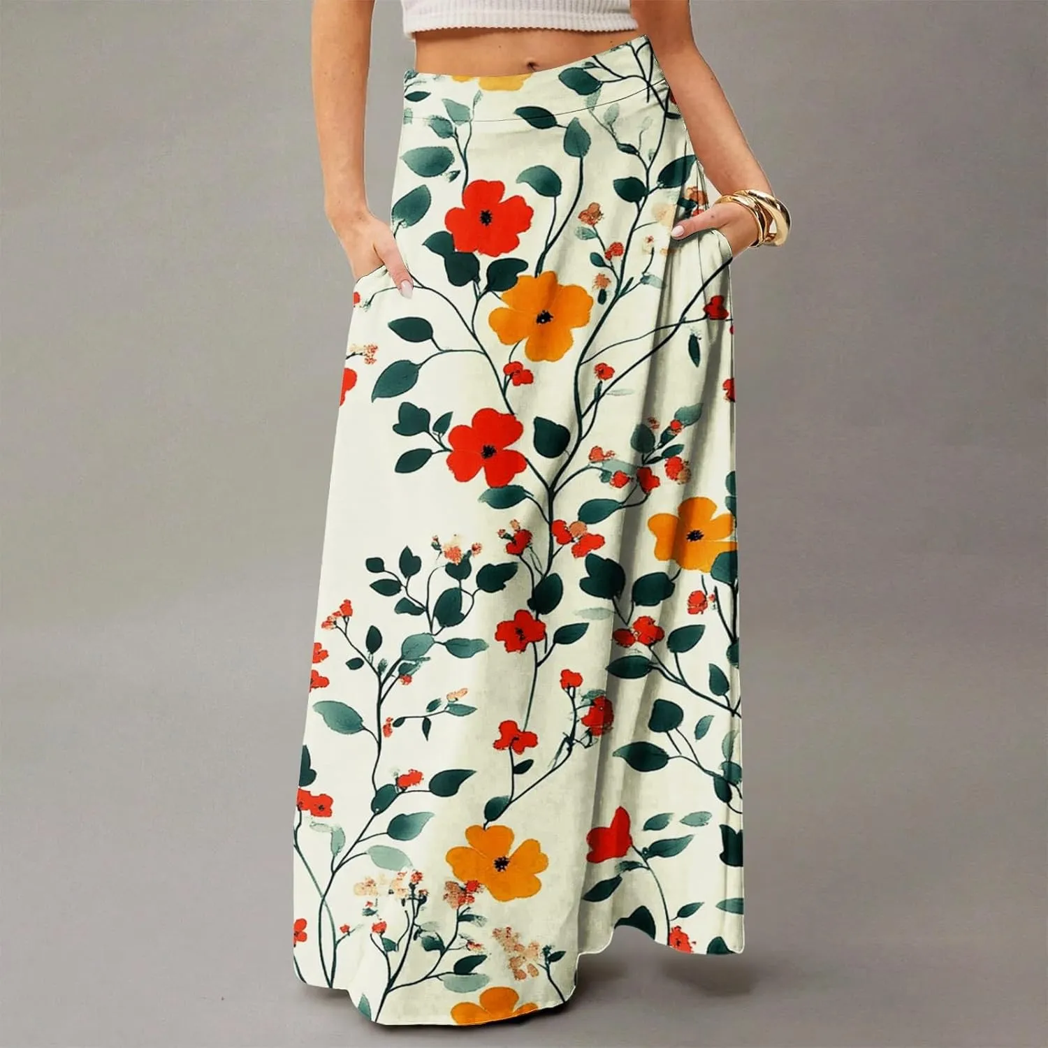 Summer Women's Skirts, Casual Vacation Elegantes Maxi Trendy Womens Skirts