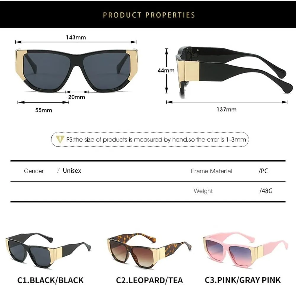 Sunglasses Women Men Vintage Shades Luxury Sun Glasses UV400 Oversized Eyewear