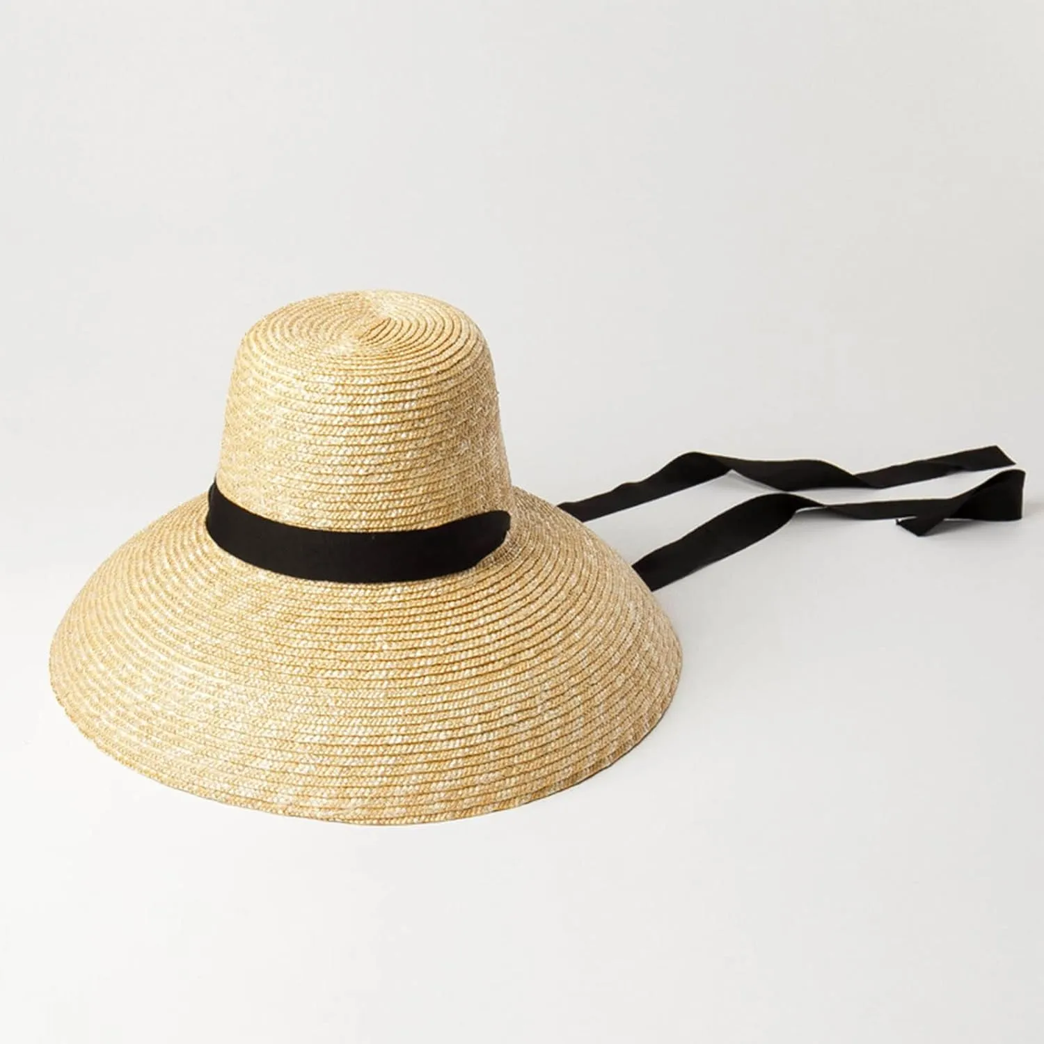 Sunshade Straw Hat with Chin Strap Hand-woven Elegant r Hat for Sun Hat Wide Brim Sunhat for Friend Gathering Parti