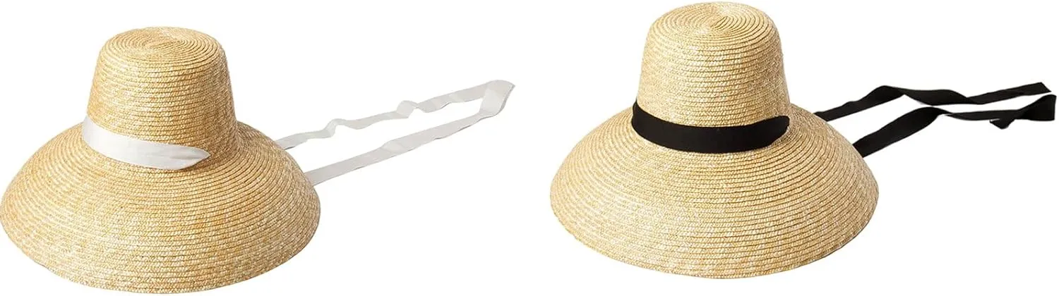 Sunshade Straw Hat with Chin Strap Hand-woven Elegant r Hat for Sun Hat Wide Brim Sunhat for Friend Gathering Parti