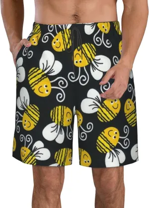 SWEET TANG Men's Soft Short Pants Breathable Beachwear Loose Shorts with Pockets