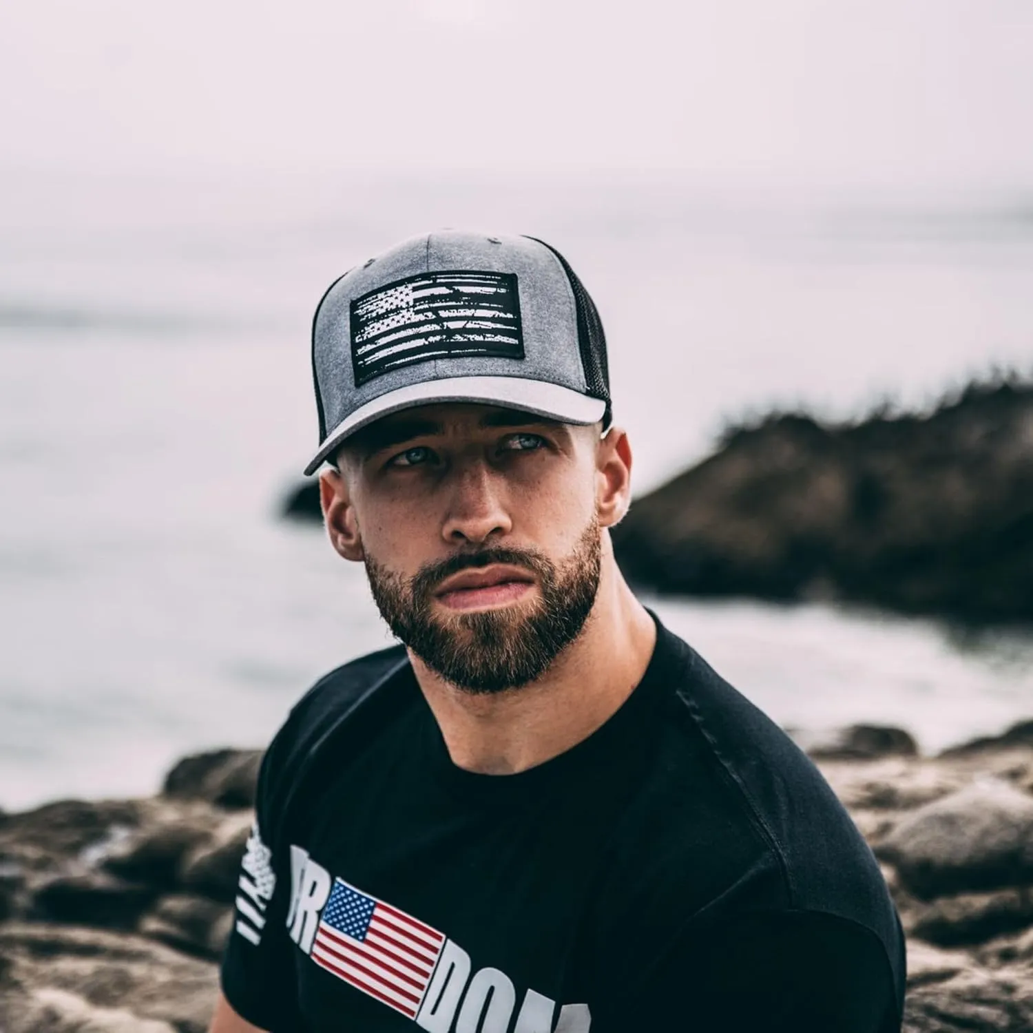 Tactical Pro Supply Flexfit Hat - American Flag Hat for Men & Women | Patriotic Woven USA Flag Flexfit Hats, Tactical Hats
