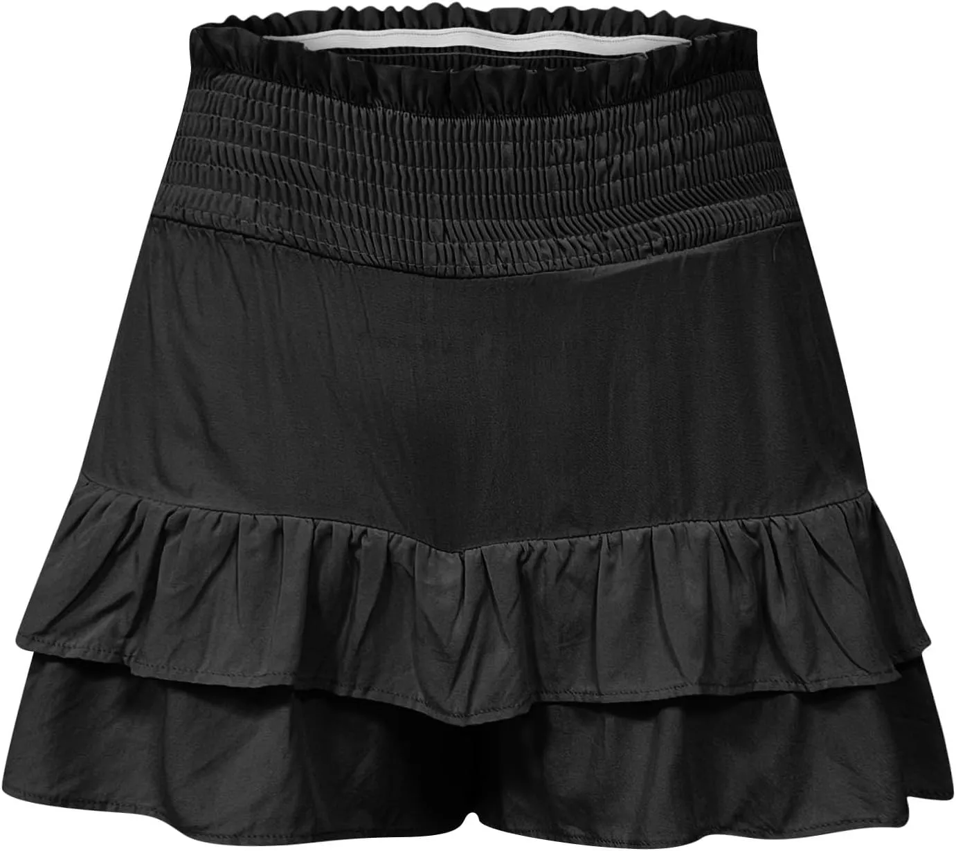 TANGNADE Women Ruffle Shorts Layered Bottoms Pleated Tiered High Waisted Shorts Summer Streetwear Fashion Trendy Clothes
