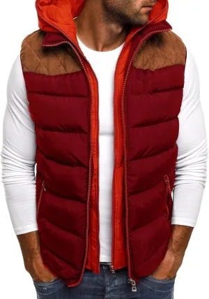 Thatrich Mens Puffer Vest with Hood Zip Up Sleeveless Jacket Sherpa Lined Hoodie Casual Winter Vests Fleece Warm Jacket Coats