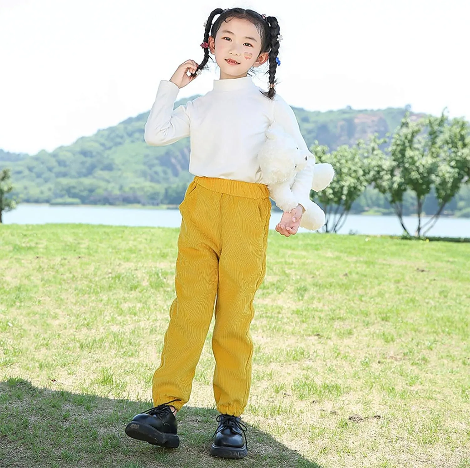 Toddler Boys Girls Kids Corduroy Sweatpants Unisex Elastic Waist Jogger Pants Solid Fall Winter Active Pants Bottoms