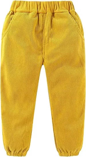 Toddler Boys Girls Kids Corduroy Sweatpants Unisex Elastic Waist Jogger Pants Solid Fall Winter Active Pants Bottoms
