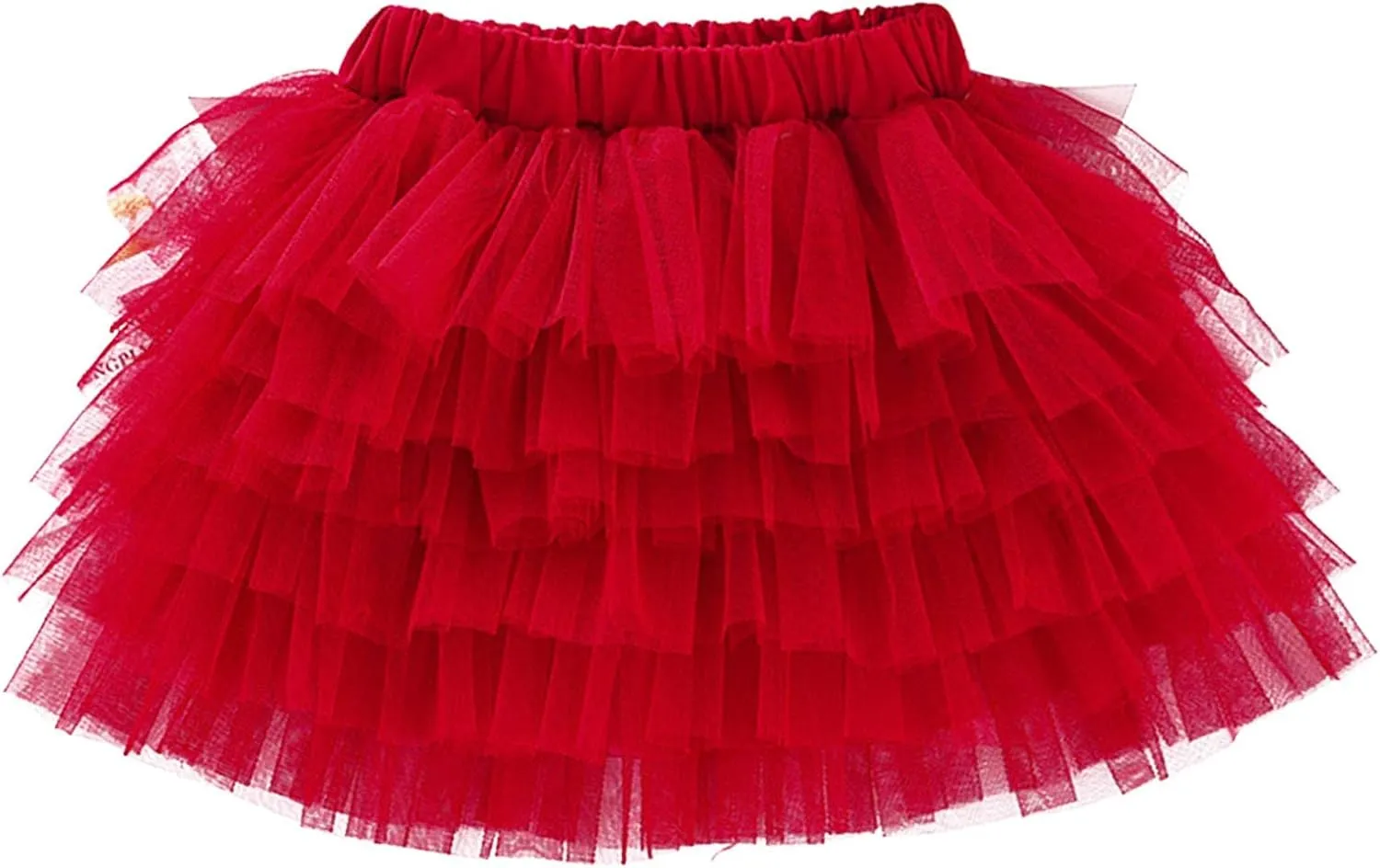 Toddler Girls Ruffle Puffy Skirts Tiered Mesh Tutus Cute Princess Skirt Solid Fluffy Tutu Half Dress for Party Dance