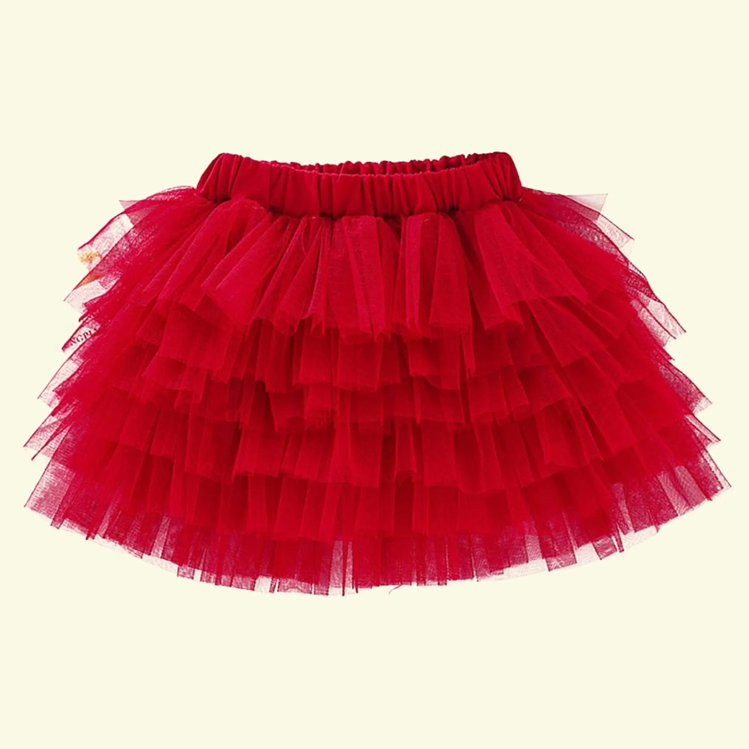 Toddler Girls Ruffle Puffy Skirts Tiered Mesh Tutus Cute Princess Skirt Solid Fluffy Tutu Half Dress for Party Dance