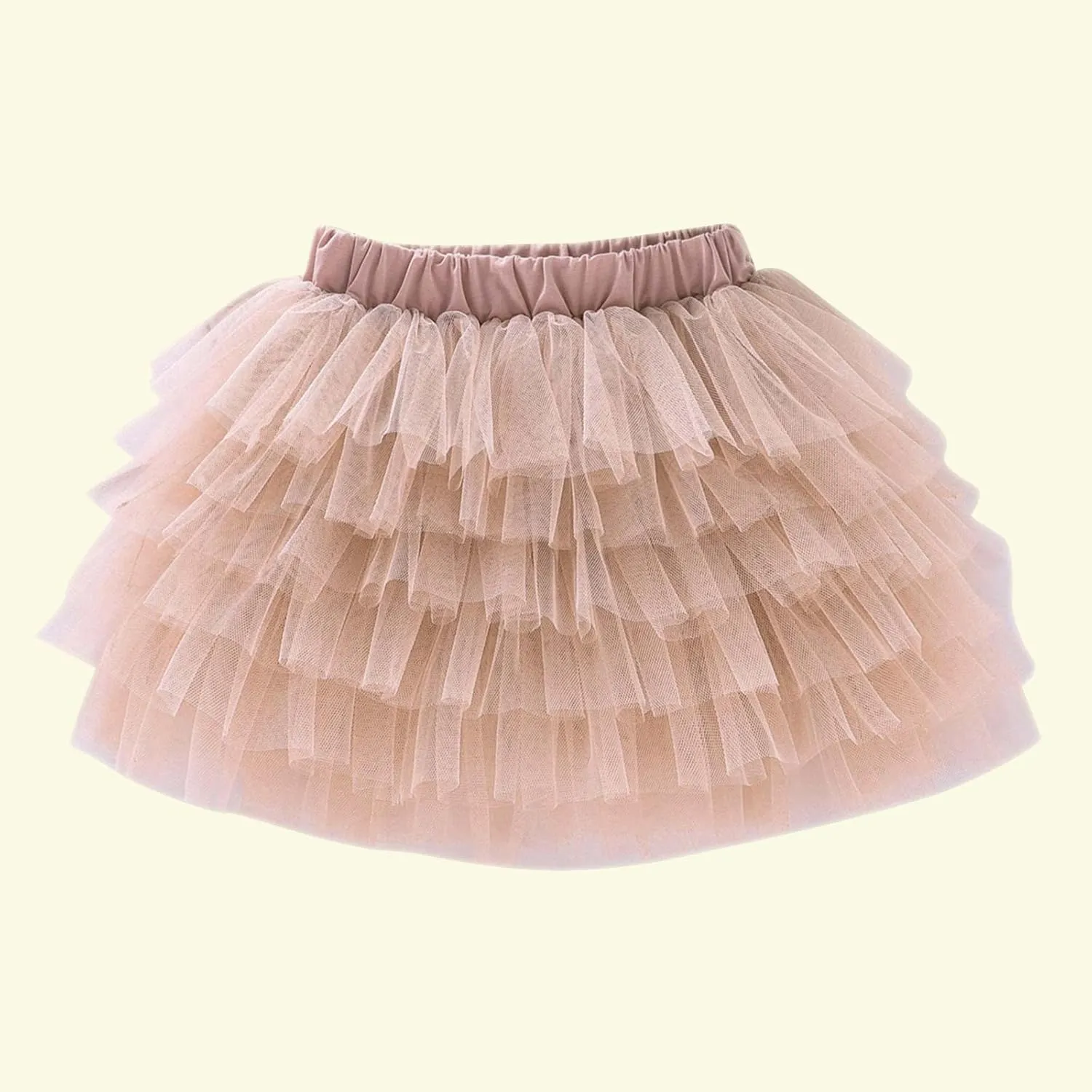 Toddler Girls Ruffle Puffy Skirts Tiered Mesh Tutus Cute Princess Skirt Solid Fluffy Tutu Half Dress for Party Dance