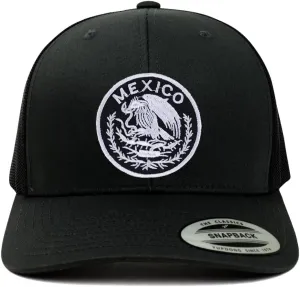 Trendy Apparel Shop Circular Mexico Patch 6 Panel Trucker Mesh Cap