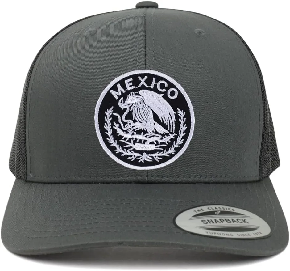 Trendy Apparel Shop Circular Mexico Patch 6 Panel Trucker Mesh Cap