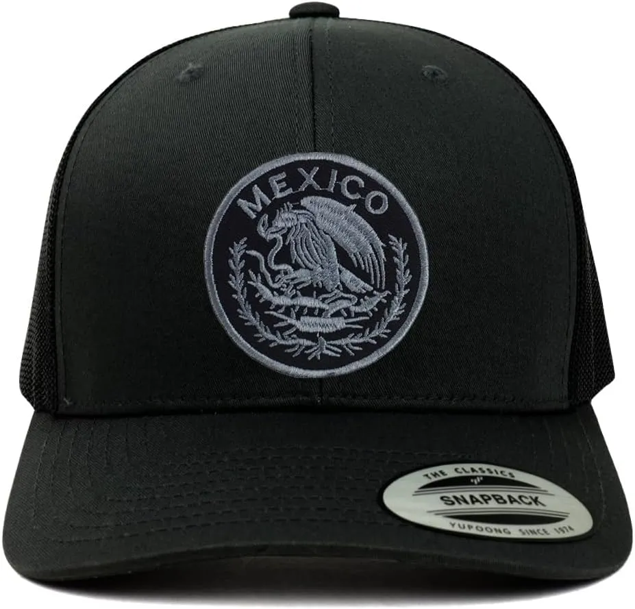 Trendy Apparel Shop Circular Mexico Patch 6 Panel Trucker Mesh Cap