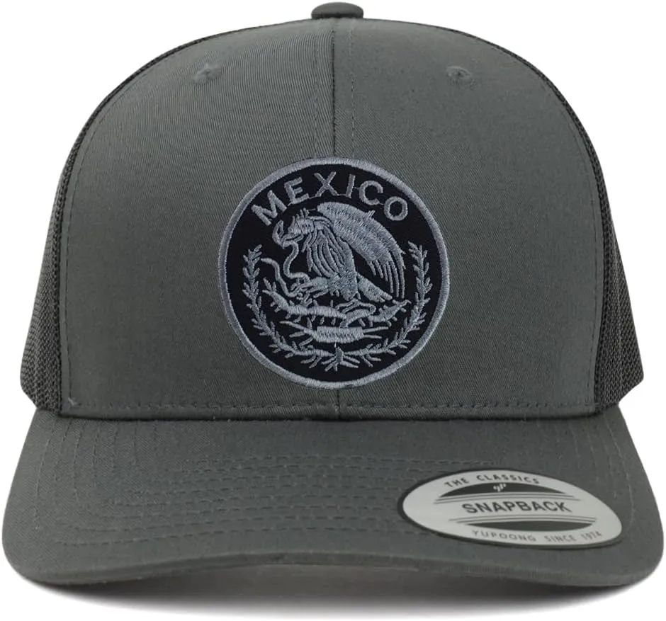 Trendy Apparel Shop Circular Mexico Patch 6 Panel Trucker Mesh Cap