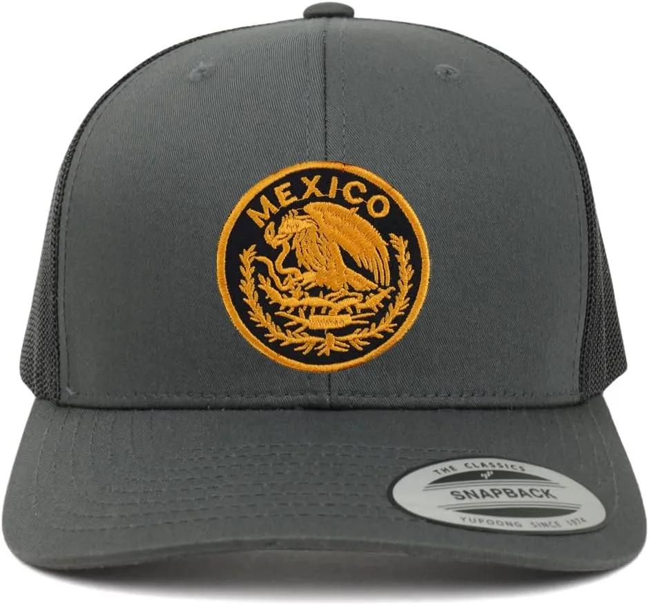 Trendy Apparel Shop Circular Mexico Patch 6 Panel Trucker Mesh Cap