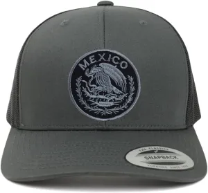 Trendy Apparel Shop Circular Mexico Patch 6 Panel Trucker Mesh Cap