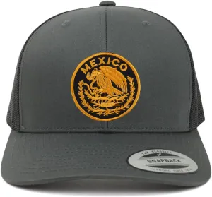 Trendy Apparel Shop Circular Mexico Patch 6 Panel Trucker Mesh Cap