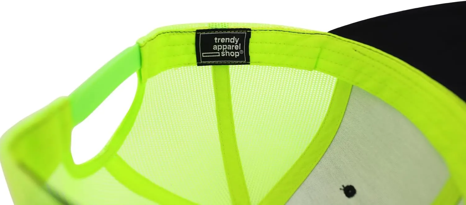 Trendy Apparel Shop Flexfit Oversize XXL Structured Blank 6 Panel Retro Trucker Mesh Cap