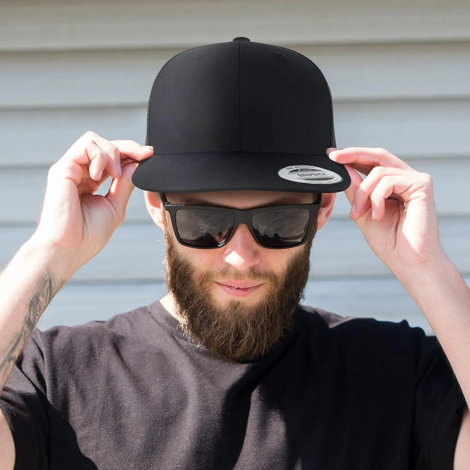 Trendy Apparel Shop Flexfit Oversize XXL Structured Blank 6 Panel Retro Trucker Mesh Cap