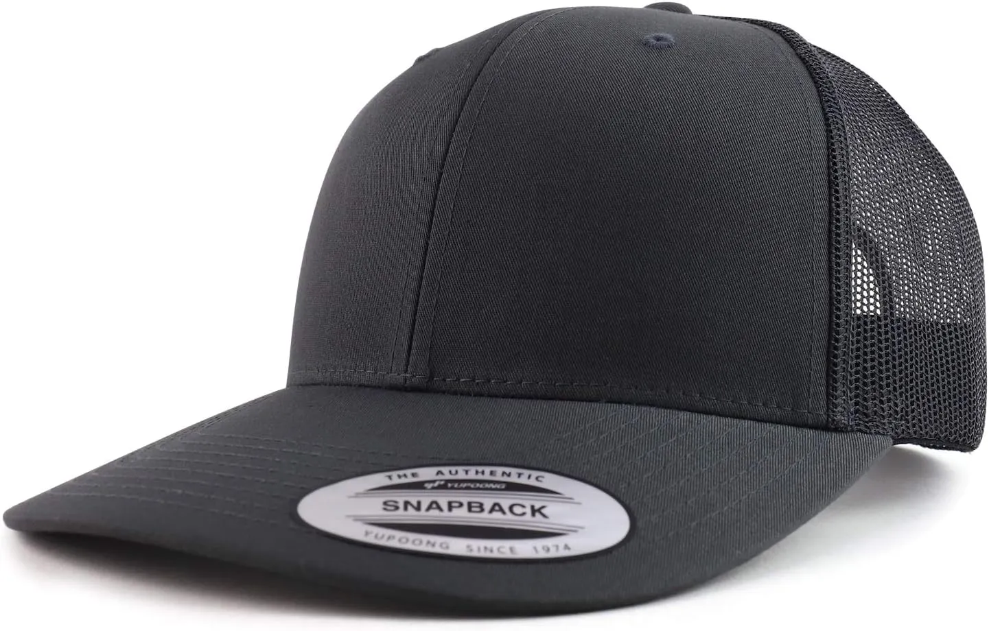Trendy Apparel Shop Flexfit Oversize XXL Structured Blank 6 Panel Retro Trucker Mesh Cap