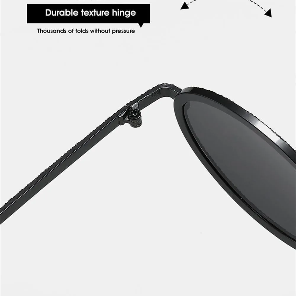 Trendy Oval Metal Frame Sunglasses Hip Hop Luxury Metal Frame Sun Glasses Outdoor Travel Shades Unisex UV400