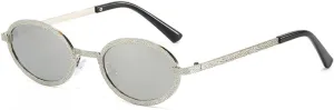 Trendy Oval Metal Frame Sunglasses Hip Hop Luxury Metal Frame Sun Glasses Outdoor Travel Shades Unisex UV400