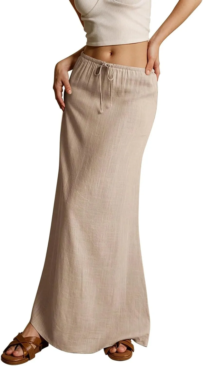 Trendy Women's Skirts, Casual Vacation Maxi Elegantes Beach Womens Skirts
