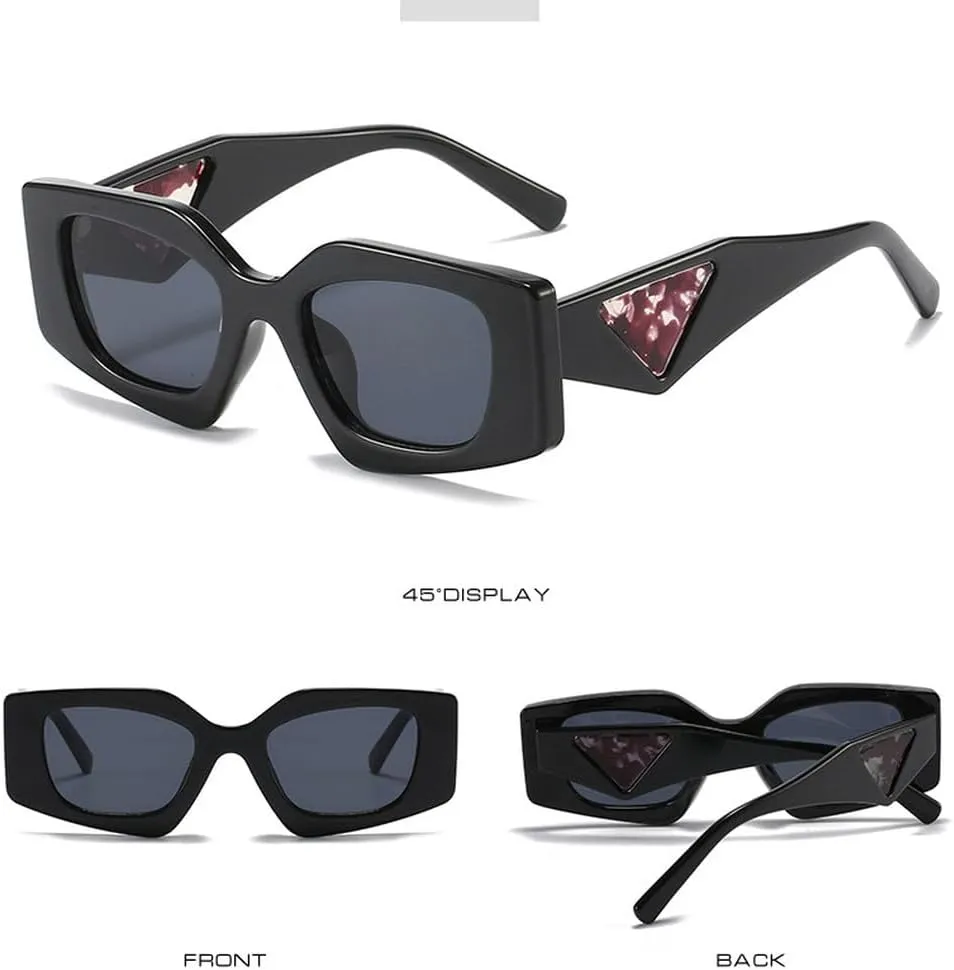 Unique Polygon Sunglasses Women Vintage Sun Glasses Men Fashion Punk Wide Legs UV400 Fashion Shades Eyewear