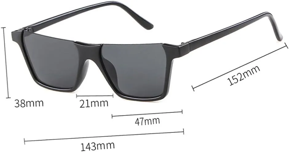 Vintage Half Frame Sunglasses Women Flat Top Mirror Men Sun Glasses Shades