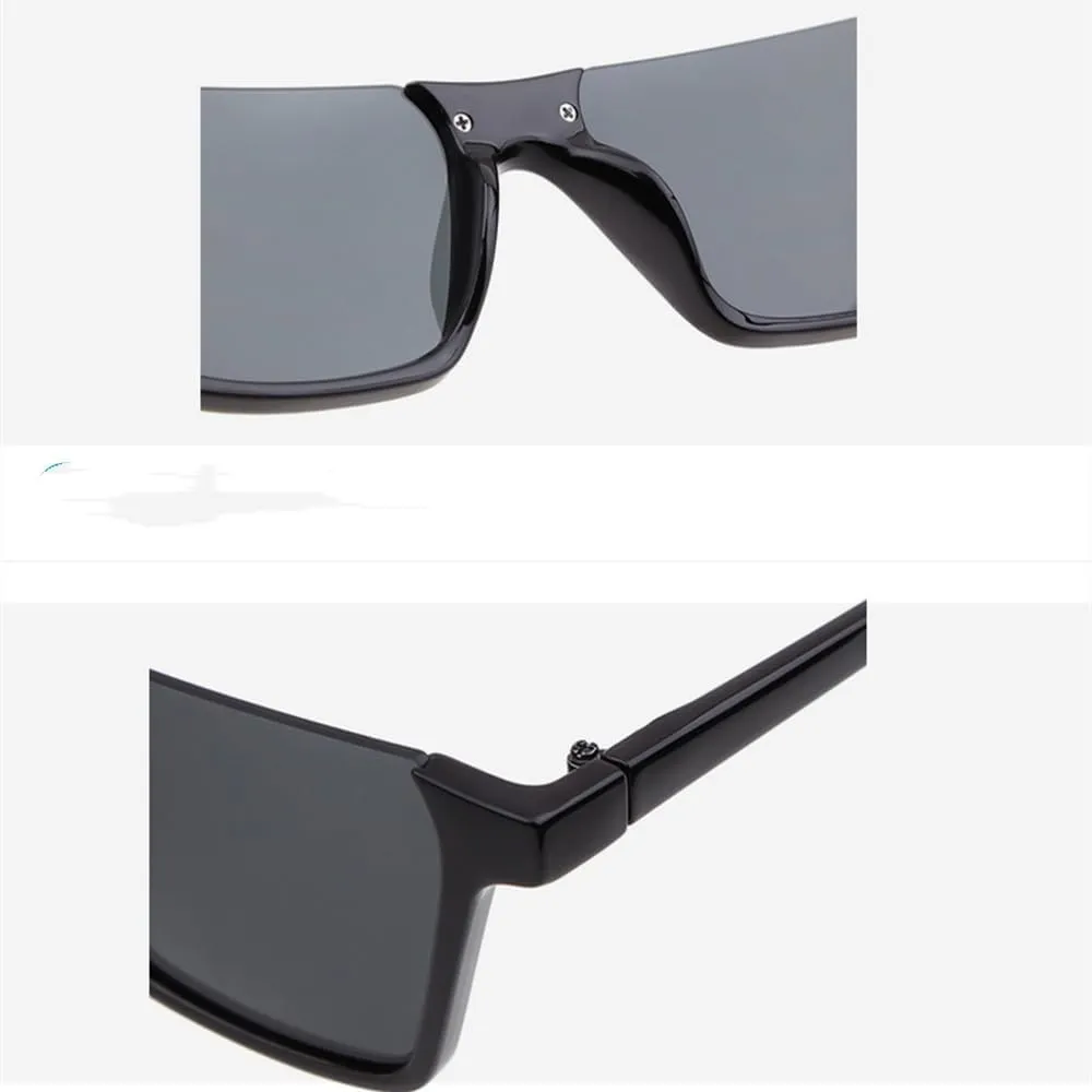 Vintage Half Frame Sunglasses Women Flat Top Mirror Men Sun Glasses Shades