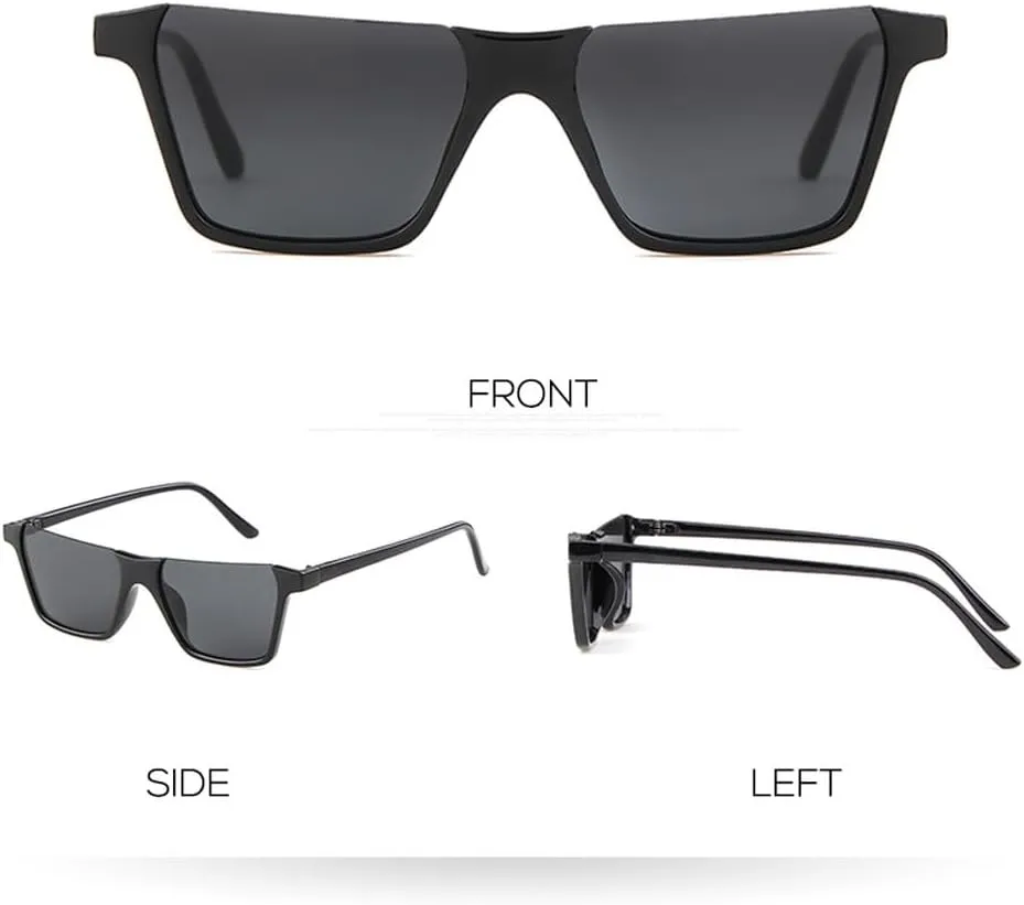 Vintage Half Frame Sunglasses Women Flat Top Mirror Men Sun Glasses Shades