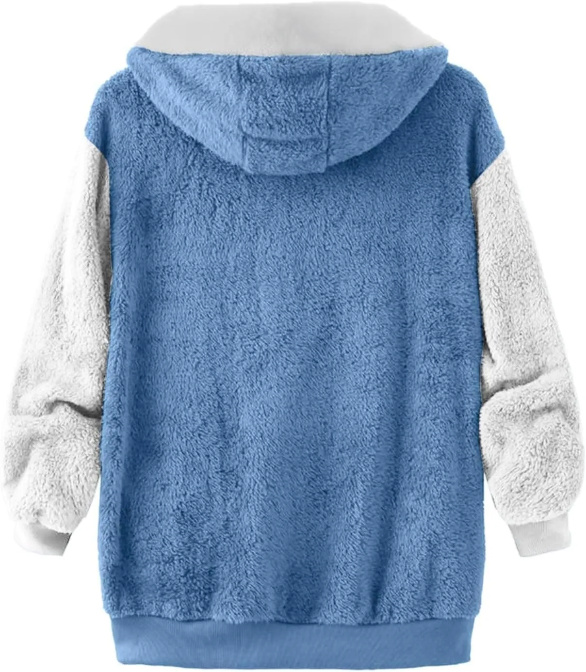 Winter Jackets for Women Women'S Fashion Winter Color Block Fuzzy Fleece Coat Casual Puffer Fluffy Outdoor Teddy Bear Jacket