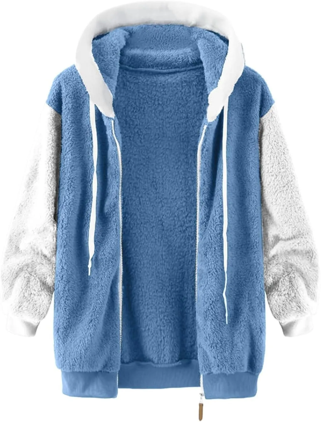 Winter Jackets for Women Women'S Fashion Winter Color Block Fuzzy Fleece Coat Casual Puffer Fluffy Outdoor Teddy Bear Jacket